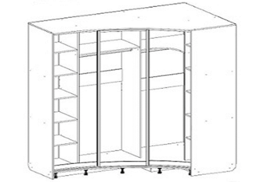 Радиусный шкаф-купе арт.15 кожа